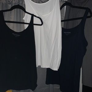 Sleeveless tees Black, Navy and White